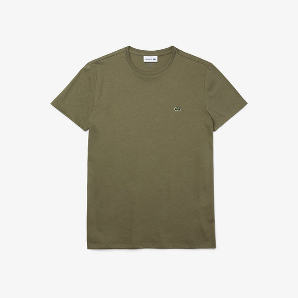 Men’s Lacoste Crewneck Pima Cotton Jersey T-shirt Khaki Green 316 1 MEN Tees by Lacoste | BLVD