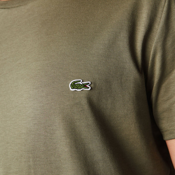 Men’s Lacoste Crewneck Pima Cotton Jersey T-shirt Khaki Green 316 1 MEN Tees by Lacoste | BLVD