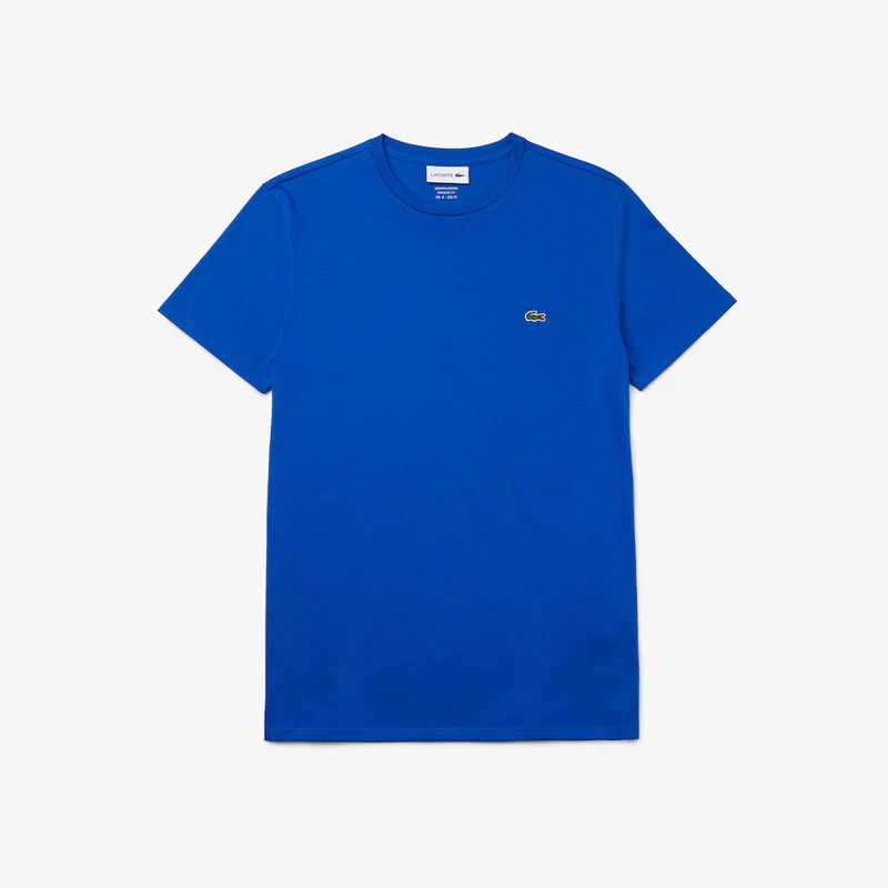 Men’s Lacoste Crewneck Pima Cotton Jersey T-shirt Royal Blue Hjm - BLVD