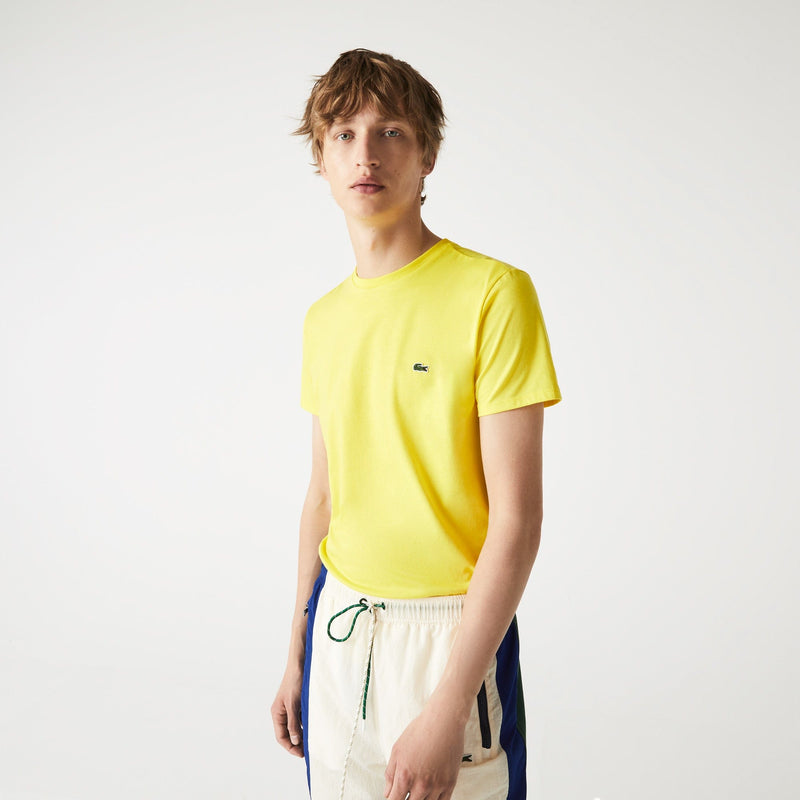 Men’s Lacoste Crewneck Pima Cotton Jersey T-shirt Yellow Hll MEN Tees by Lacoste | BLVD