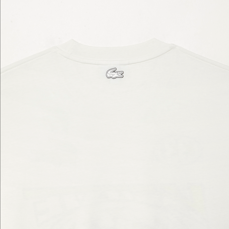 Men's Lacoste Loose Fit Cotton Jersey Print T-shirt - 70v Cream MEN Tees by Lacoste | BLVD
