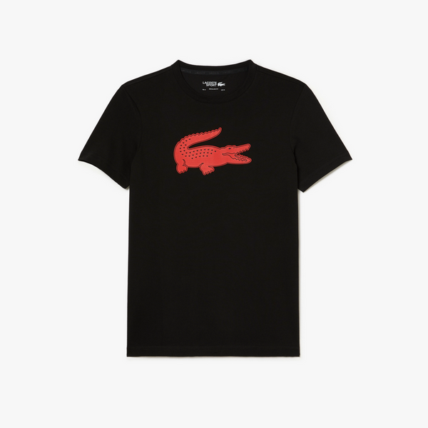 Men's Lacoste SPORT 3D Print Crocodile Breathable Jersey T-shirt - Black Red BZJ MEN Tees by Lacoste | BLVD