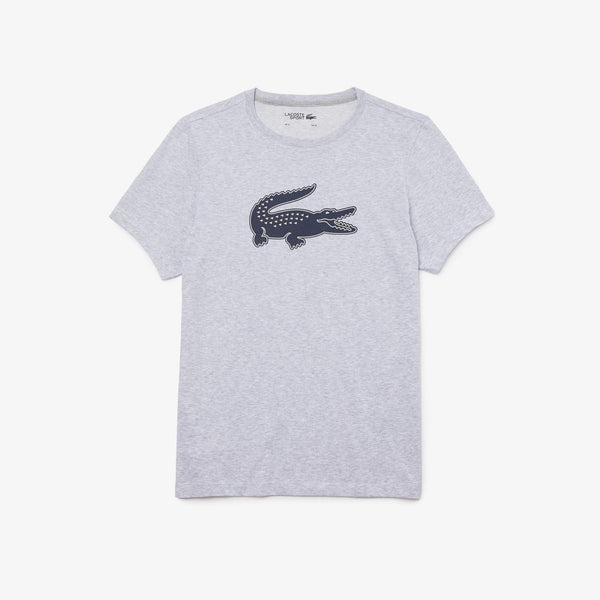 Men's Lacoste Sport 3d Print Crocodile Breathable Jersey T-shirt Grey Navy Mnc MEN Tees by Lacoste | BLVD