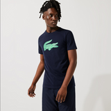 Men's Lacoste SPORT 3D Print Crocodile Breathable Jersey T-shirt Navy Blue Green MEN Tees by Lacoste | BLVD