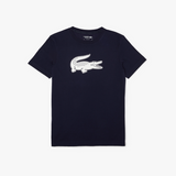 Men's Lacoste SPORT 3D Print Crocodile Breathable Jersey T-shirt - Navy White 525 MEN Tees by Lacoste | BLVD