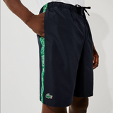 Men's Lacoste Sport Branded Bands Piqué T-shirt & Side Bands Shorts Set White Navy Green MEN SHORTS SET by Lacoste | BLVD