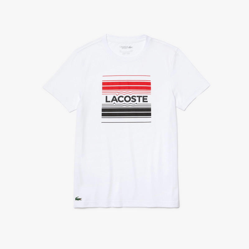Men's Lacoste SPORT Stylized Logo Print Organic Cotton T-shirt White MEN Tees by Lacoste | BLVD