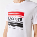 Men's Lacoste SPORT Stylized Logo Print Organic Cotton T-shirt White MEN Tees by Lacoste | BLVD