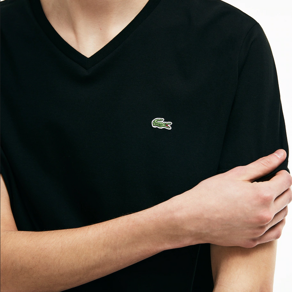 Men’s Lacoste V-neck Pima Cotton Jersey T-shirt Black 031 - BLVD