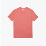 Men’s Lacoste V-neck Pima Cotton Jersey T-shirt Pink F9c - BLVD