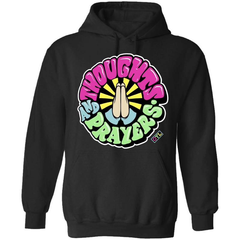 Outrank Thoughts and Prayers Hoodie Black - BLVD