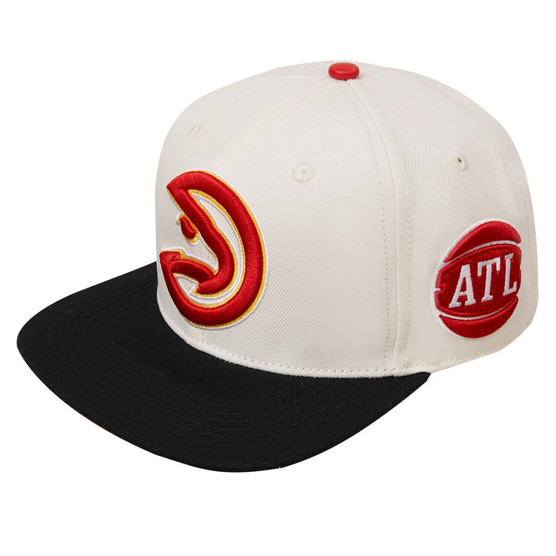 Pro Standard - Atlanta Hawks Retro Classic Primary Logo Wool Snapback Hat - Eggshell Red ONE SIZE HATS by Pro Standard | BLVD