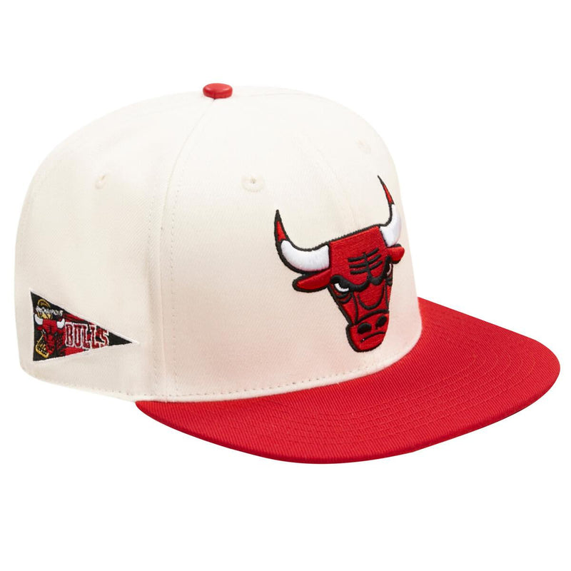 Pro Standard - Chicago Bulls Retro Classic Primary Logo Wool Snapback Hat - Eggshell / Red ONE SIZE HATS by Pro Standard | BLVD
