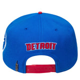 Pro Standard - Detroit Pistons Retro Classic Primary Logo Wool Snapback Hat - Royal Blue /Red ONE SIZE HATS by Pro Standard | BLVD