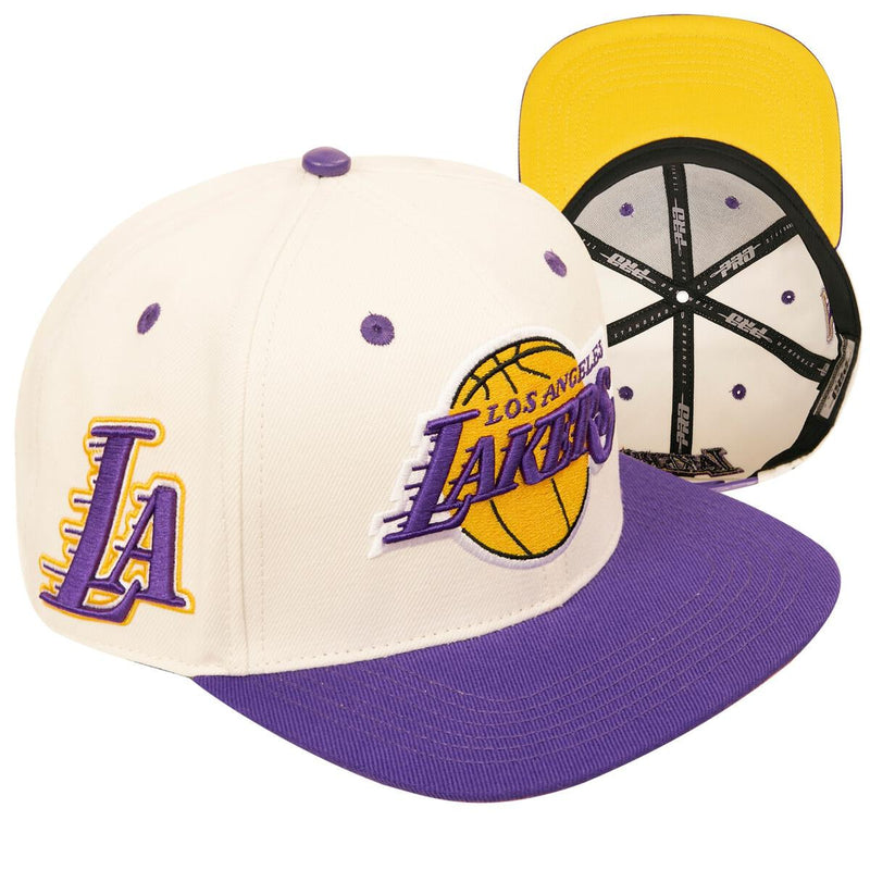 Pro Standard - Los Angeles Lakers Retro Classic Primary Logo Wool Snapback Hat -Eggshell Purple ONE SIZE HATS by Pro Standard | BLVD