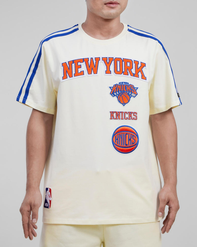 Pro Standard New York Knicks Retro Classic Sj Striped T-shirt & Short Set - Eggshell Royal Blue men shorts set by Pro Standard | BLVD