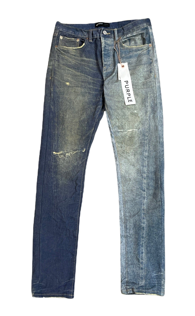 Purple Brand Jeans P001 Low Rise Skinny Dirty Mid-dark Indigo Printed Denim P001-dmip222 MEN JEANS by Purple Brand | BLVD