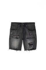 Purple Brand Jeans Short Bandana Patch Work - Black - BLVD