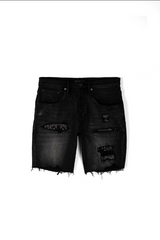 Purple Brand Jeans Short Bandana Patch Work - Black - BLVD