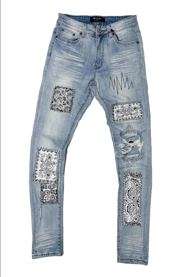 Serenede Gemini Ii Jeans Light Blue With Black Patch - BLVD