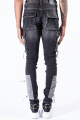 Serenede ''Rio Santo'' Cargo Jeans Black Aqua - BLVD