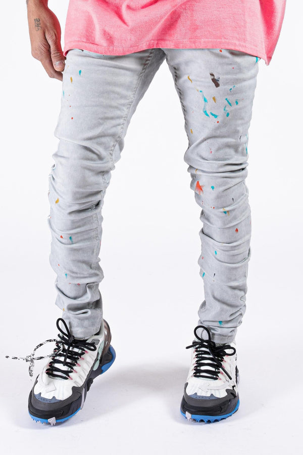 Serenede 'ZENOS WORD'' jeans Light Grey W Paint MEN JEANS by Serenede | BLVD