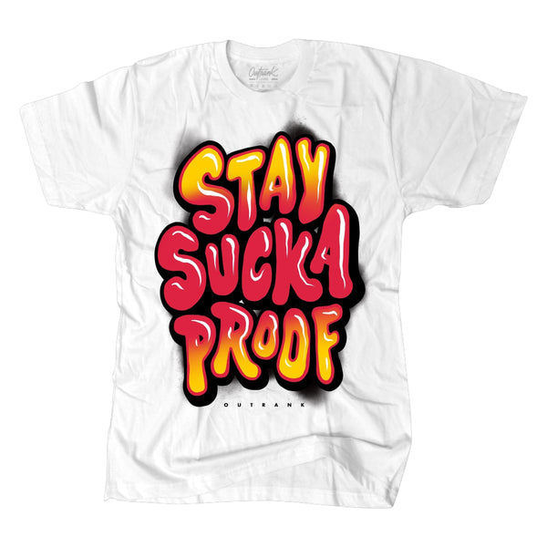 Stay Sucka Proof White Pink Yellow T-shirt - BLVD