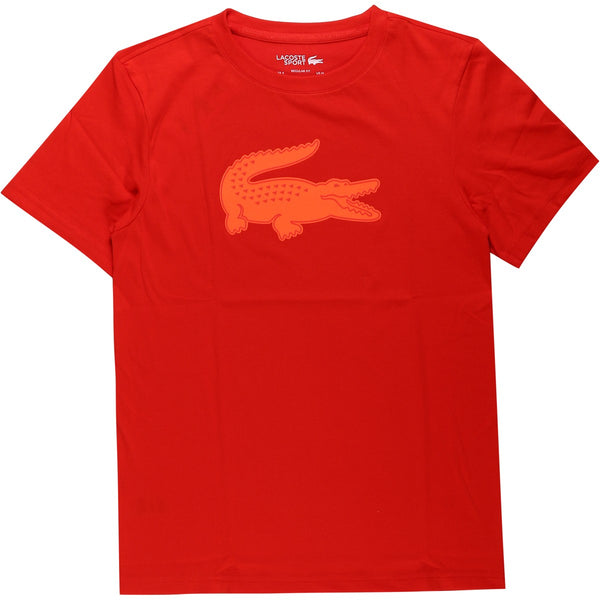 Men's Lacoste SPORT 3D Print Crocodile Breathable Jersey T-shirt - Corrida Orange CSD